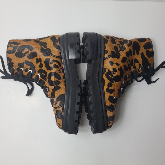 NWOT SCHUTZ maylova leopard print combat boots - Picture 3 of 6